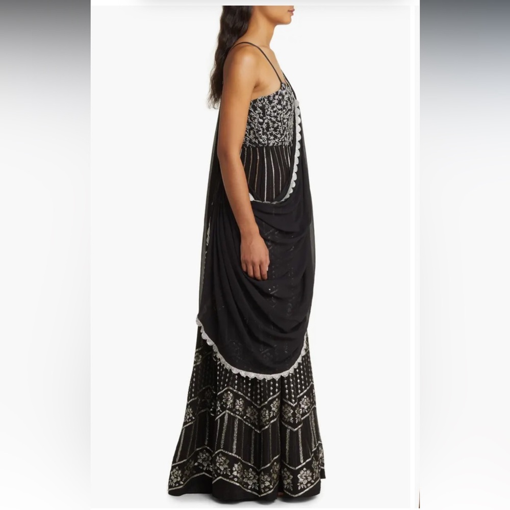 Sani Black and Silver Anarkali - Picture 4 of 14